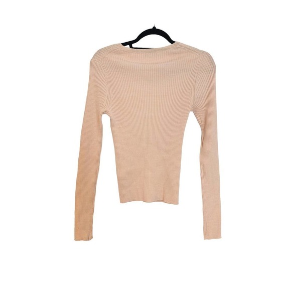 Vince Marled Long Sleeve Crew Neck Ribbed Knit Solid Tan Sweater Size M NWT - Picture 5 of 9